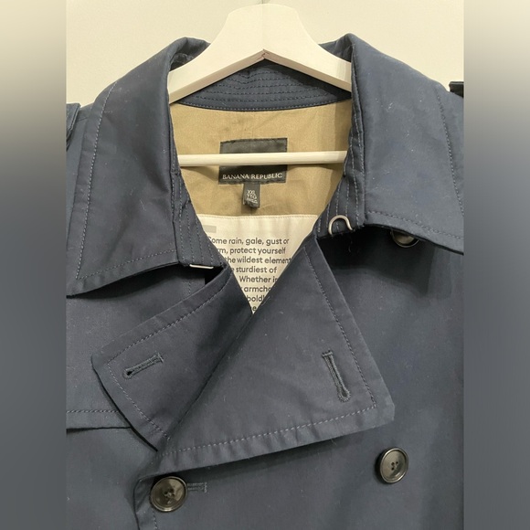 Banana Republic Navy Water Resistant Trench Coat - Picture 5 of 9